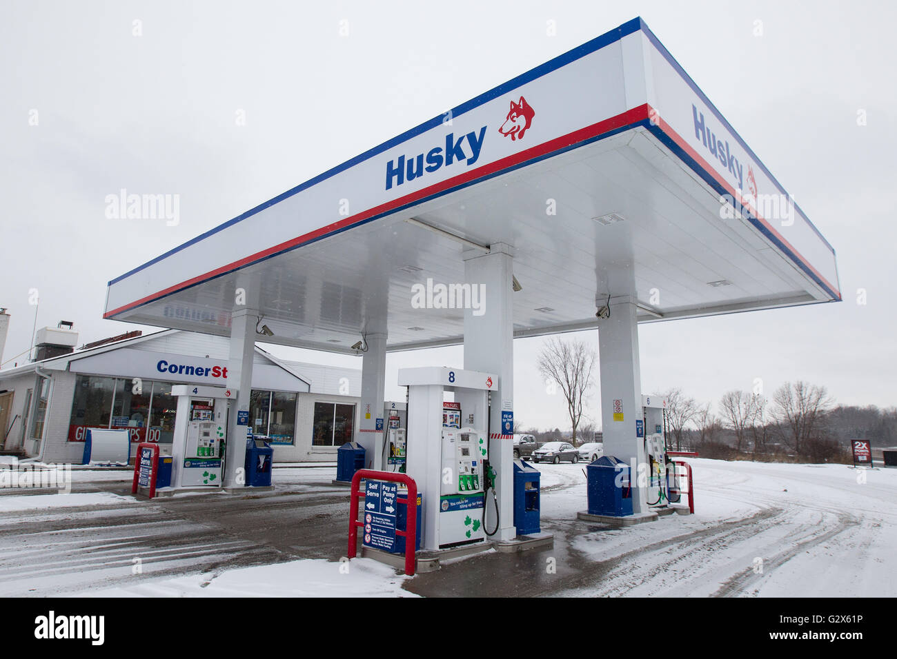 Husky gas station in Kingston, Ont., on Wednesday Feb 10, 2016. Stock Photo