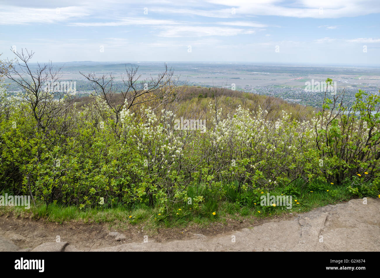 View from Mount St-Hilaire Dieppe Cliff, in Quebec, Canada Stock Photo