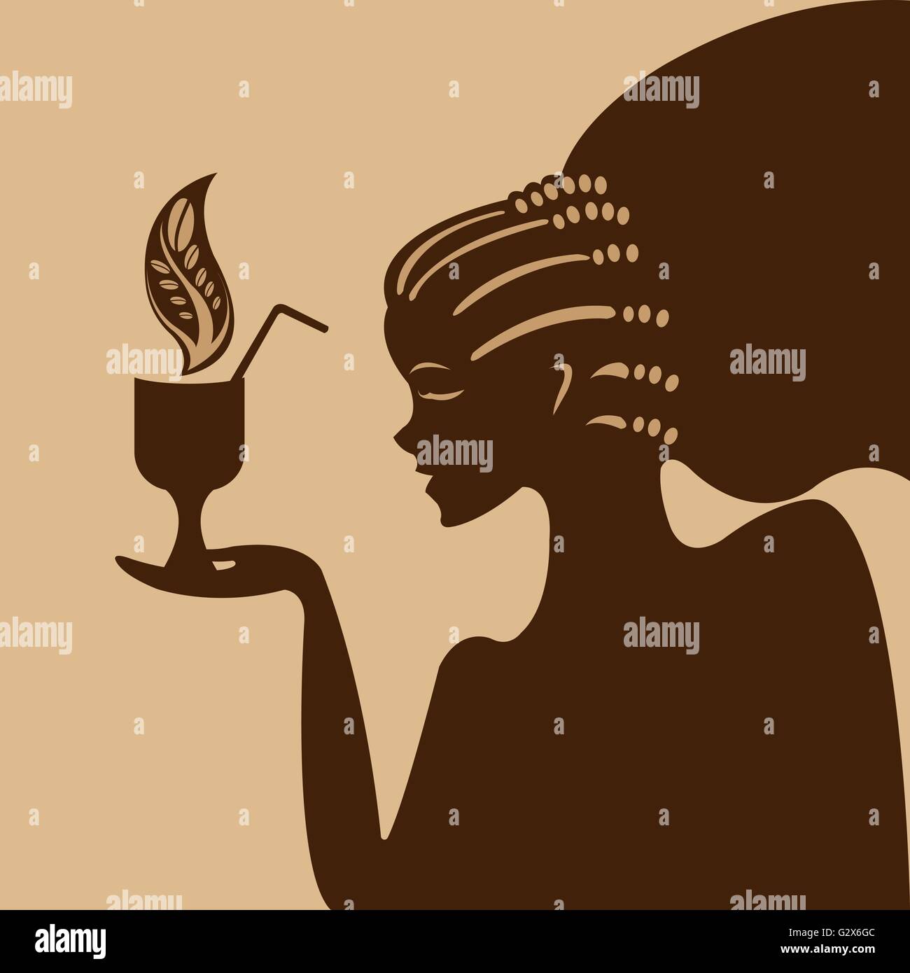 Girl and coffee Stock Vector