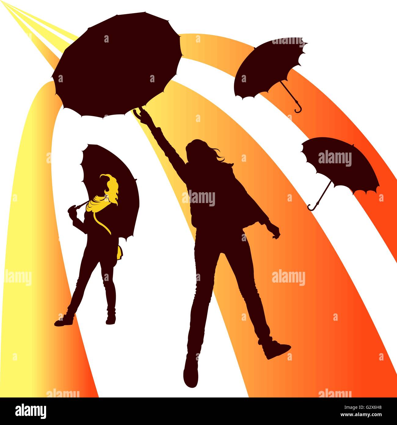 Siluet gold rain Stock Vector