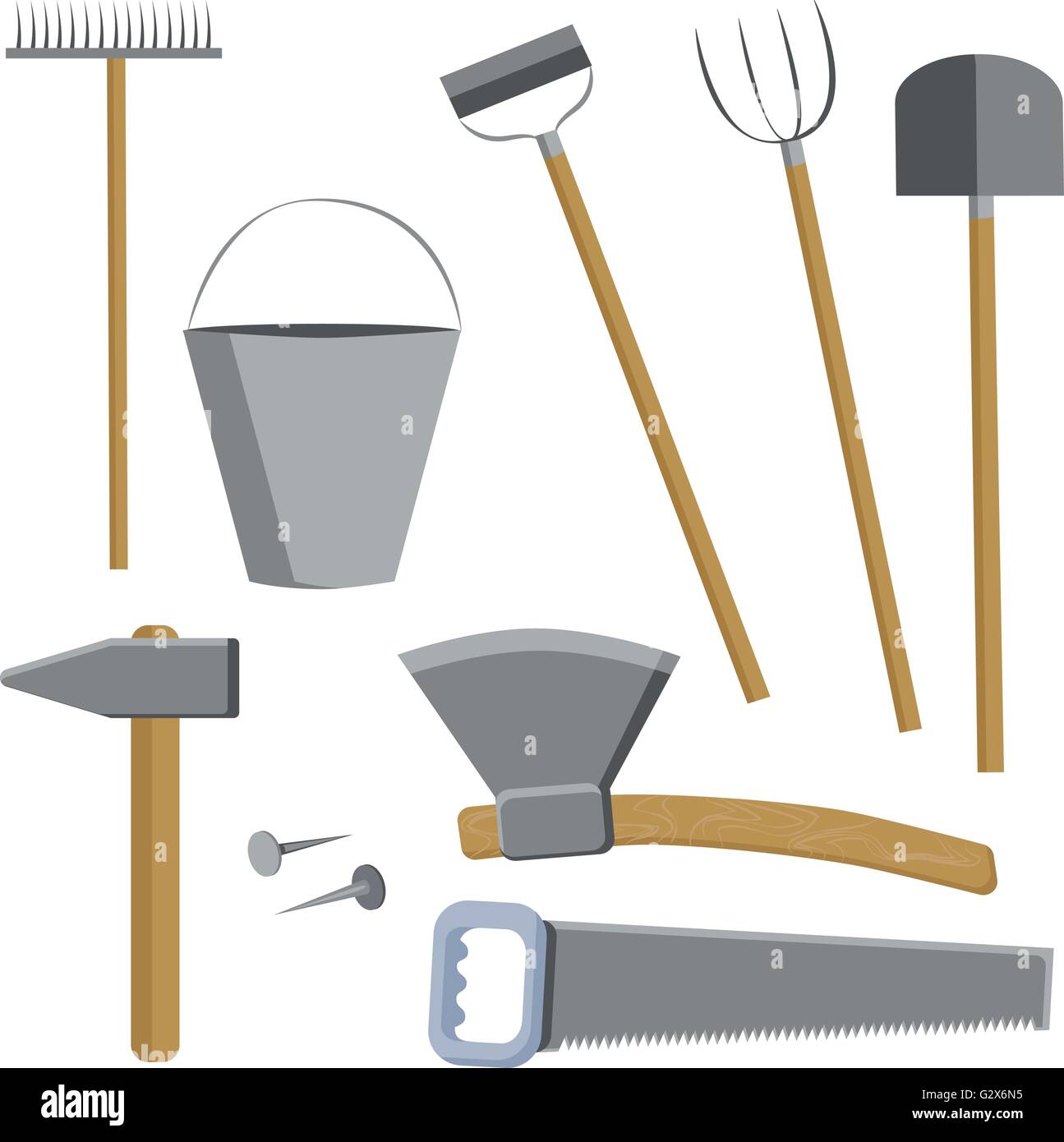 Farm tools set Stock Vector Image & Art - Alamy