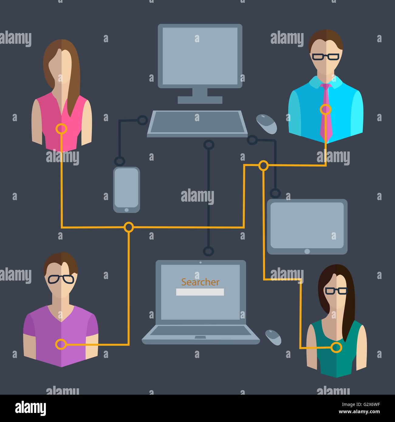 Computer technology communication people Stock Vector Image & Art - Alamy