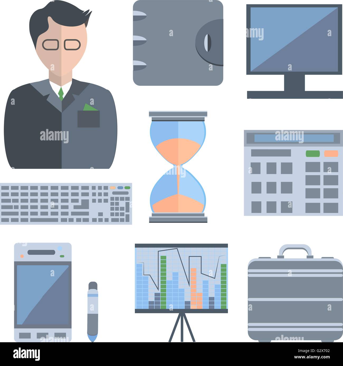 Business man calculator in Stock Vector Images - Alamy