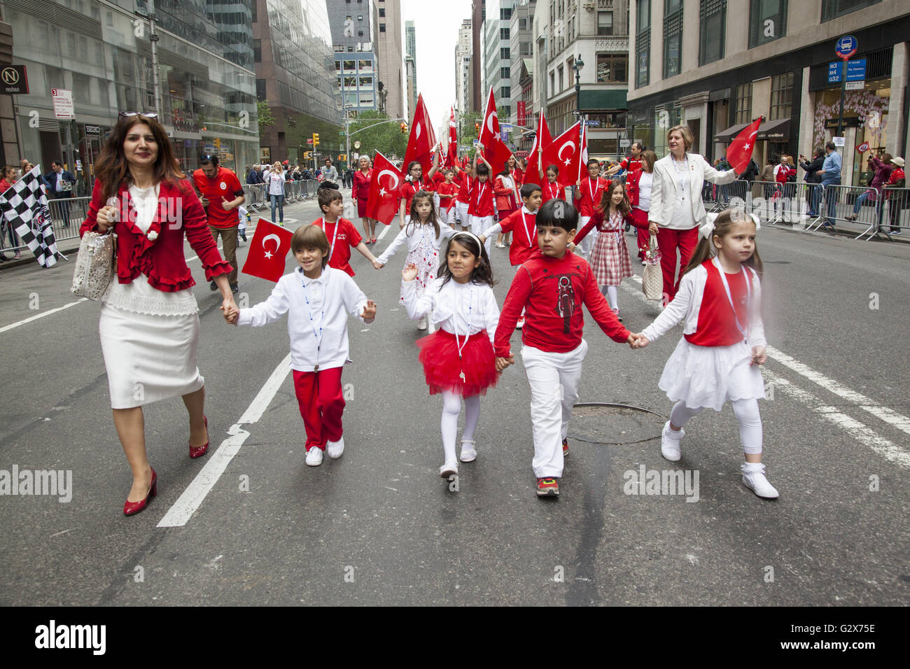 Proud Turkish Americans march in and watch the Turkish Parade in NYC