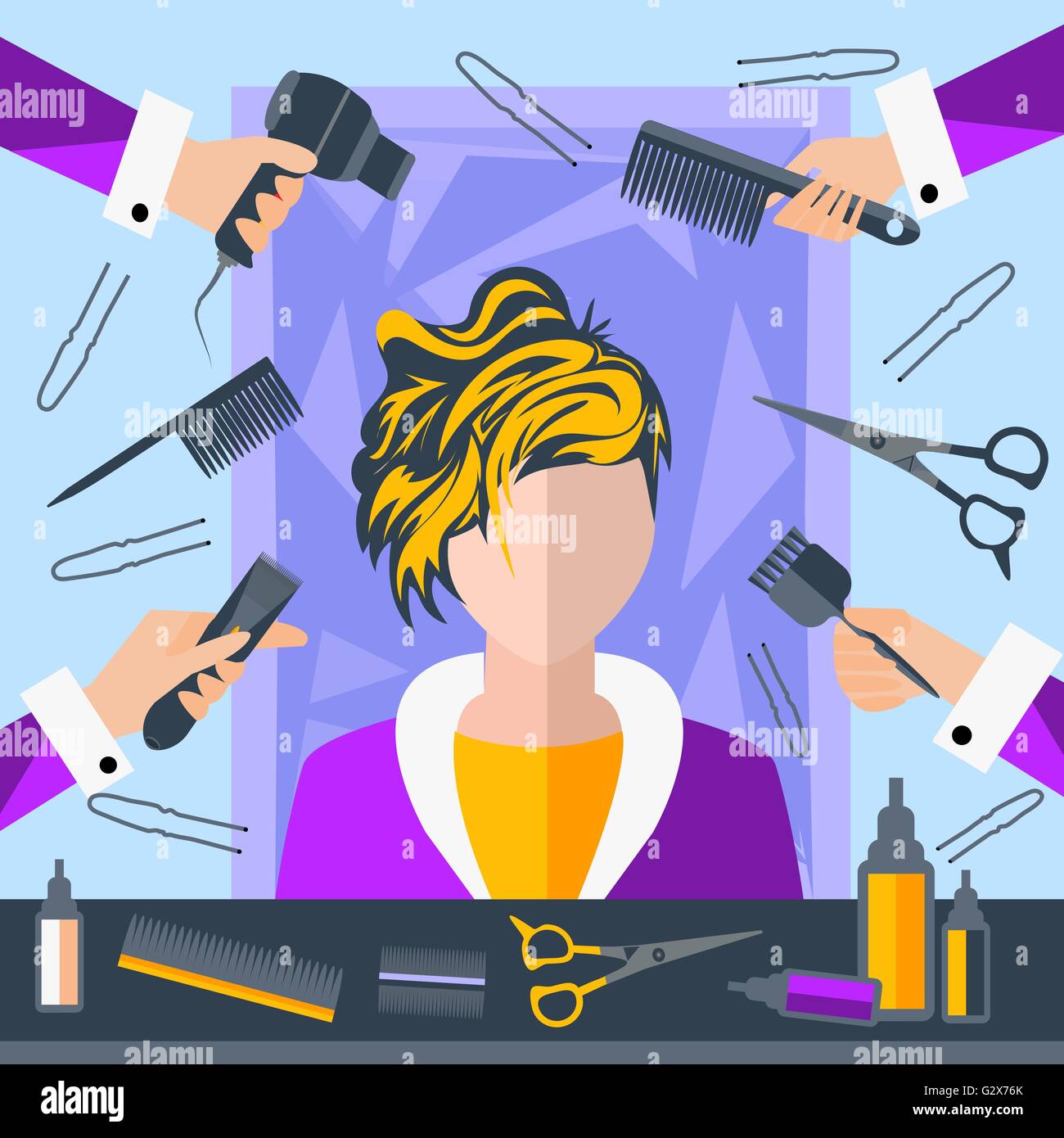 Hair Stylists Stock Vector Images Alamy