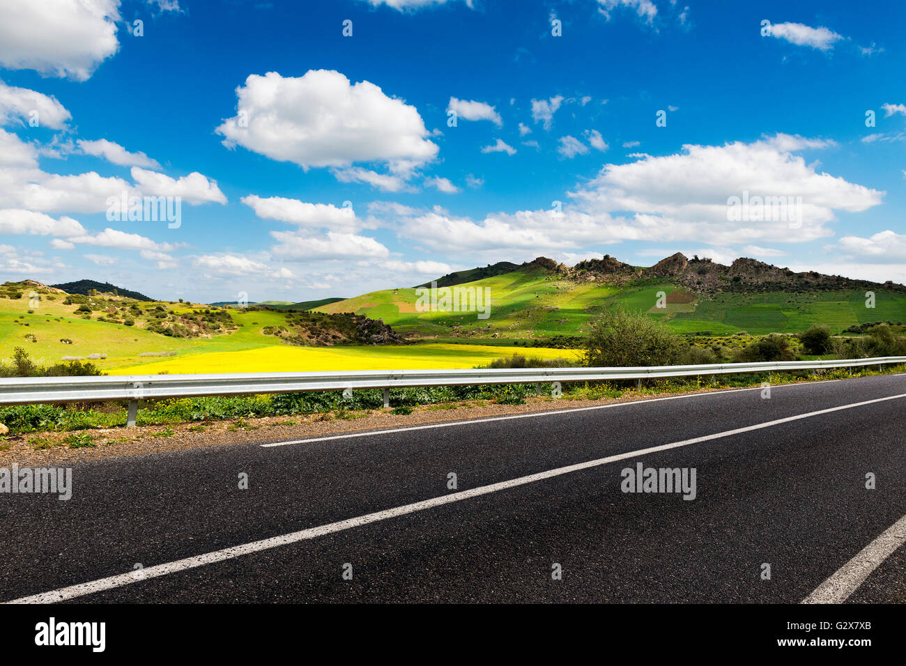 Road in the Rif Mountains, in Morocco Stock Photo