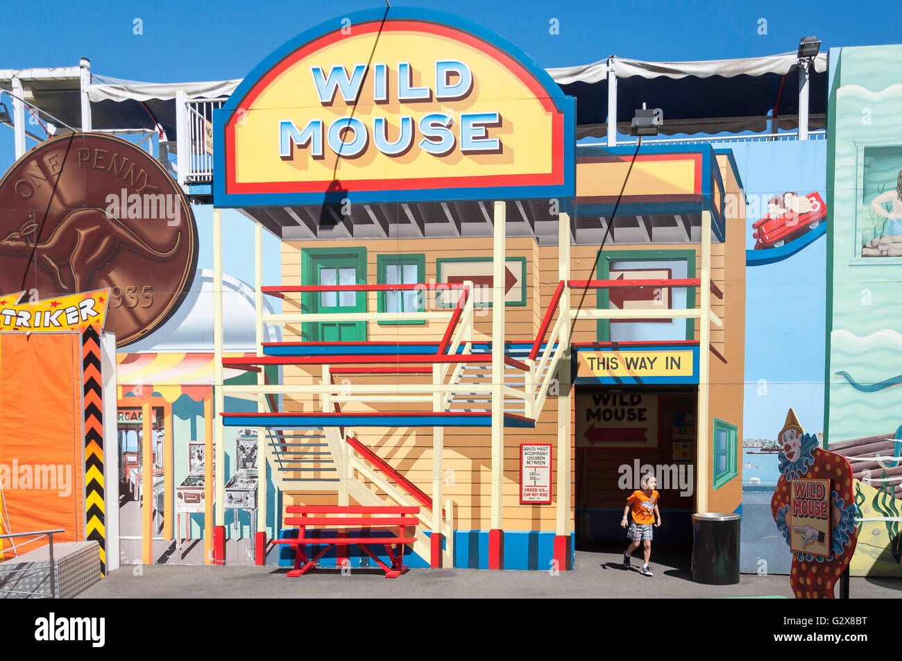 Wild Mouse ride at Luna Park Sydney, Milsons Point, Sydney, New South Wales, Australia Stock Photo