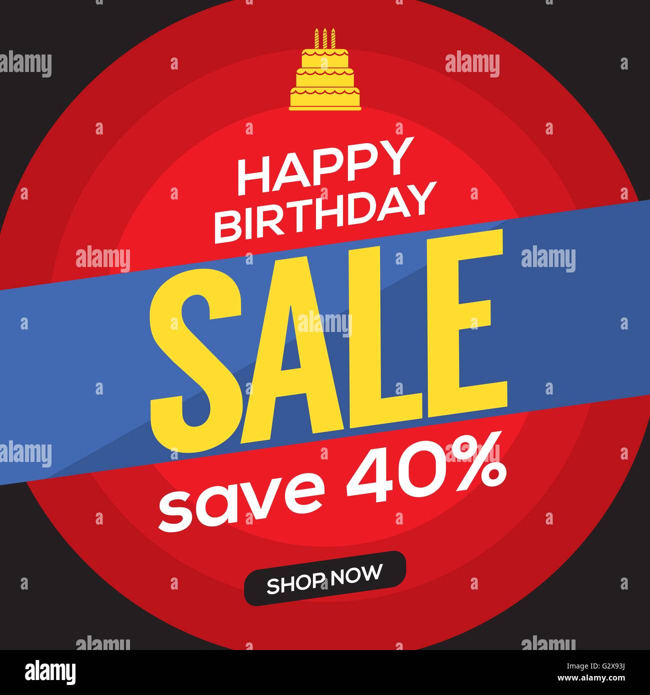 Happy Birthday Sale Banner Vector Illustration Stock Vector Image & Art