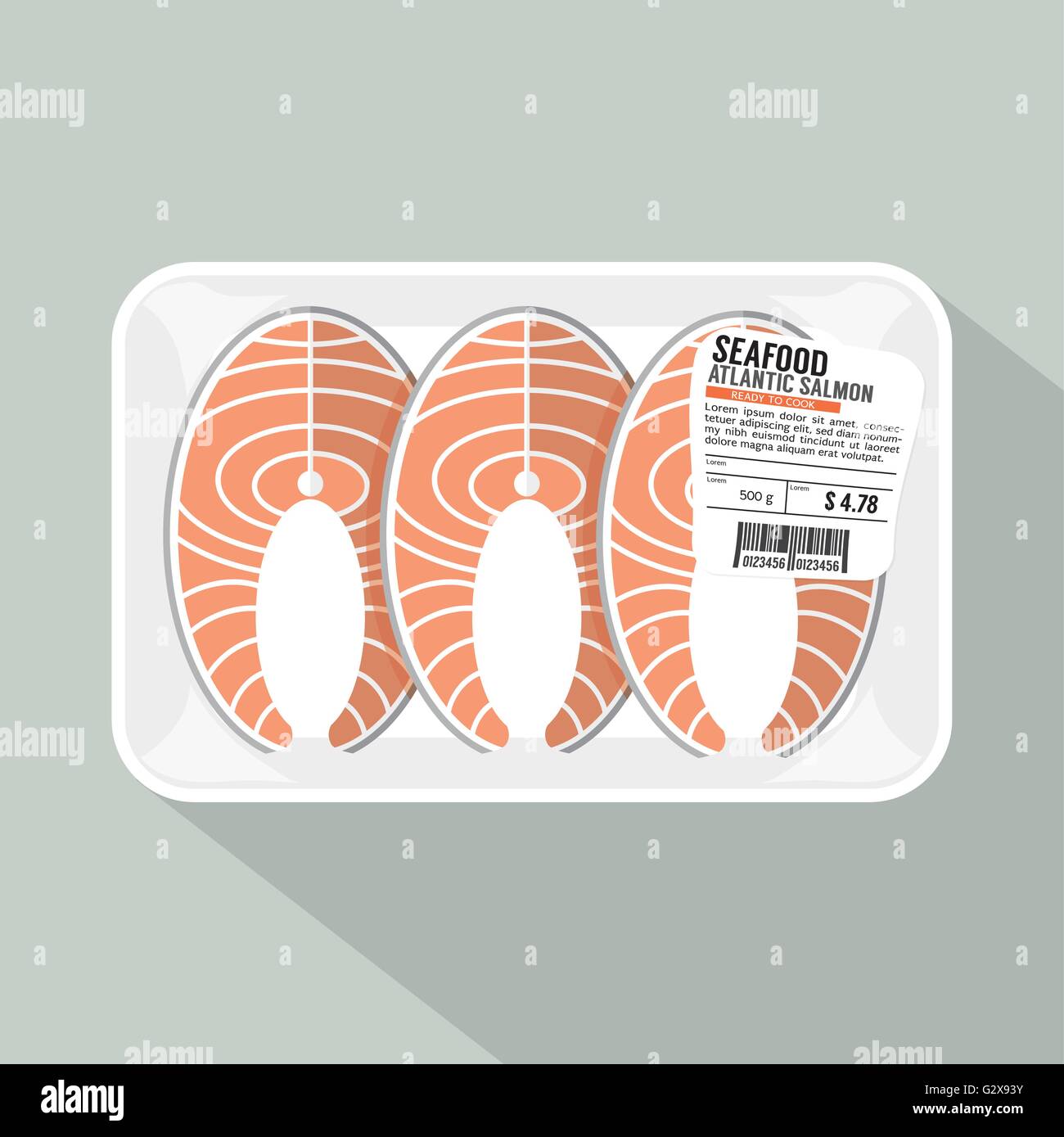 Salmon Sliced Pack Vector Illustration Stock Vector Image & Art - Alamy