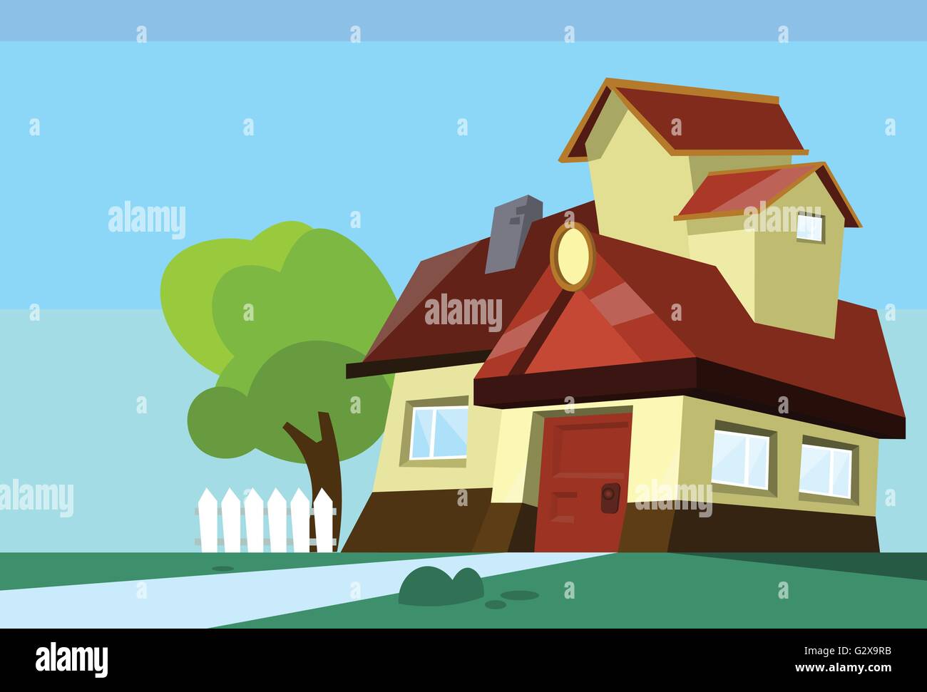 Big Modern House Residence Estate With Garden Stock Vector Image & Art ...