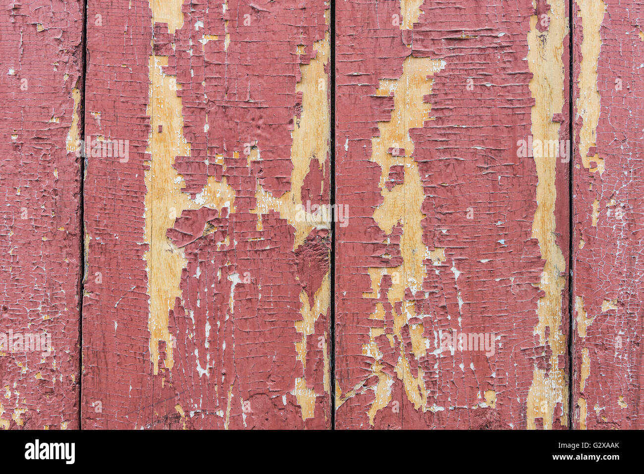Details of an old red wooden wall Stock Photo