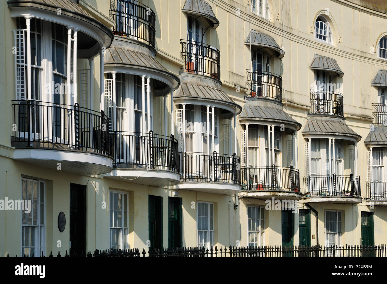 houses at Pelham Crescent, Hastings, East Sussex Stock Photo
