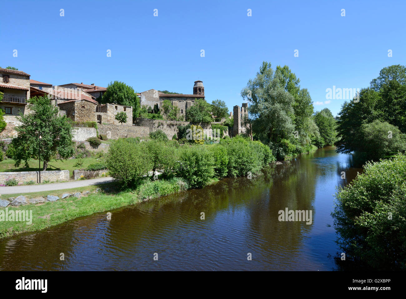 St. André Abbey, Lavaudieu Abbey, Lavaudieu, Haute-Loire department, Auvergne, France Stock Photo