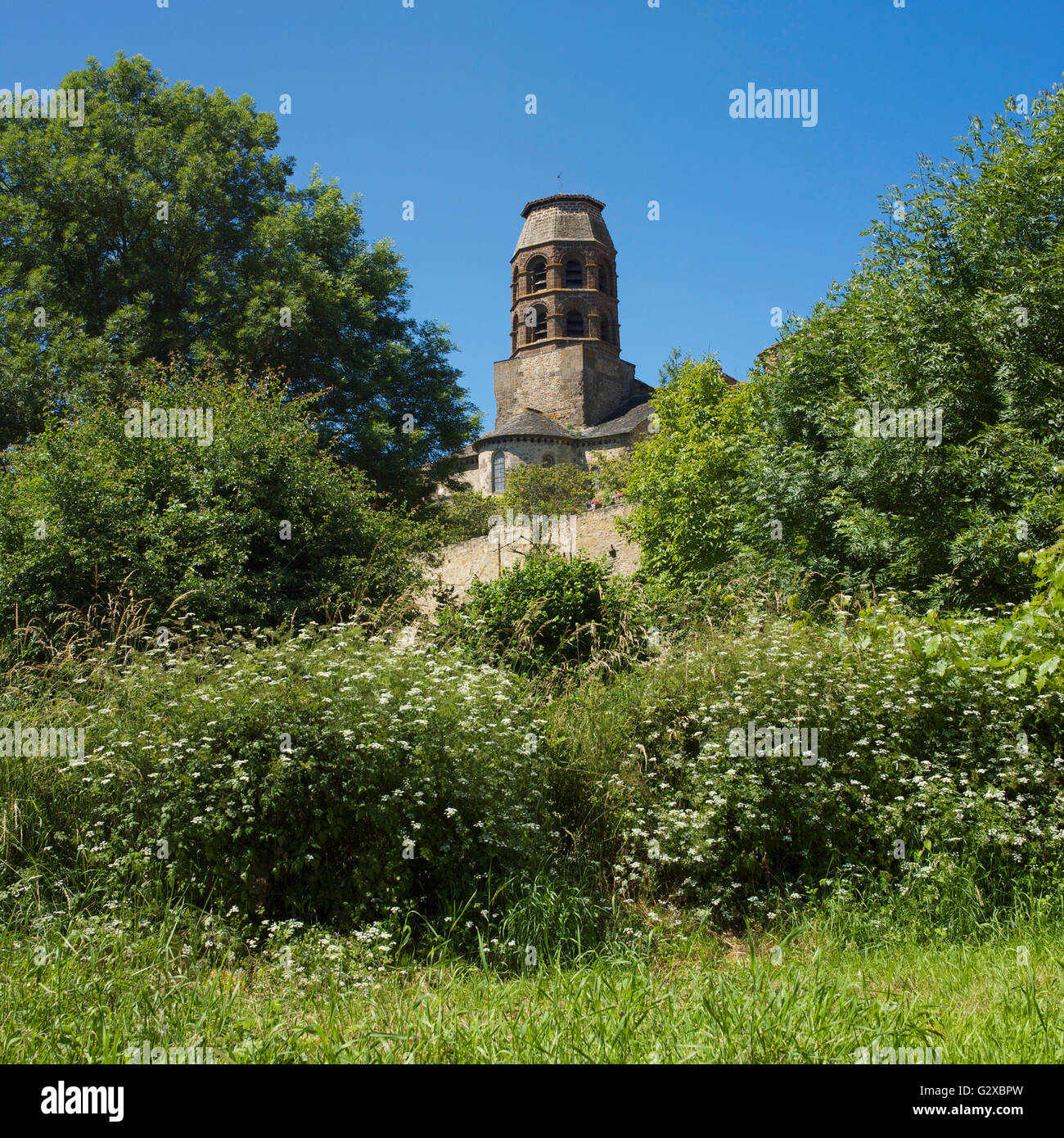 St. André Abbey, Lavaudieu Abbey, Lavaudieu, Haute-Loire department, Auvergne, France Stock Photo