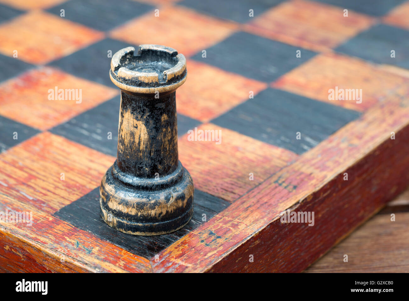 Close-up of a rook chess piece Stock Photo - Alamy