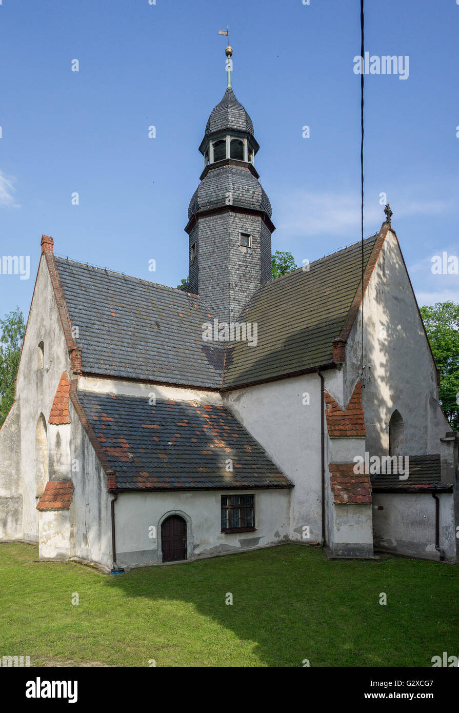 Gothic village church in Makowice Lower Silesia Poland Stock Photo