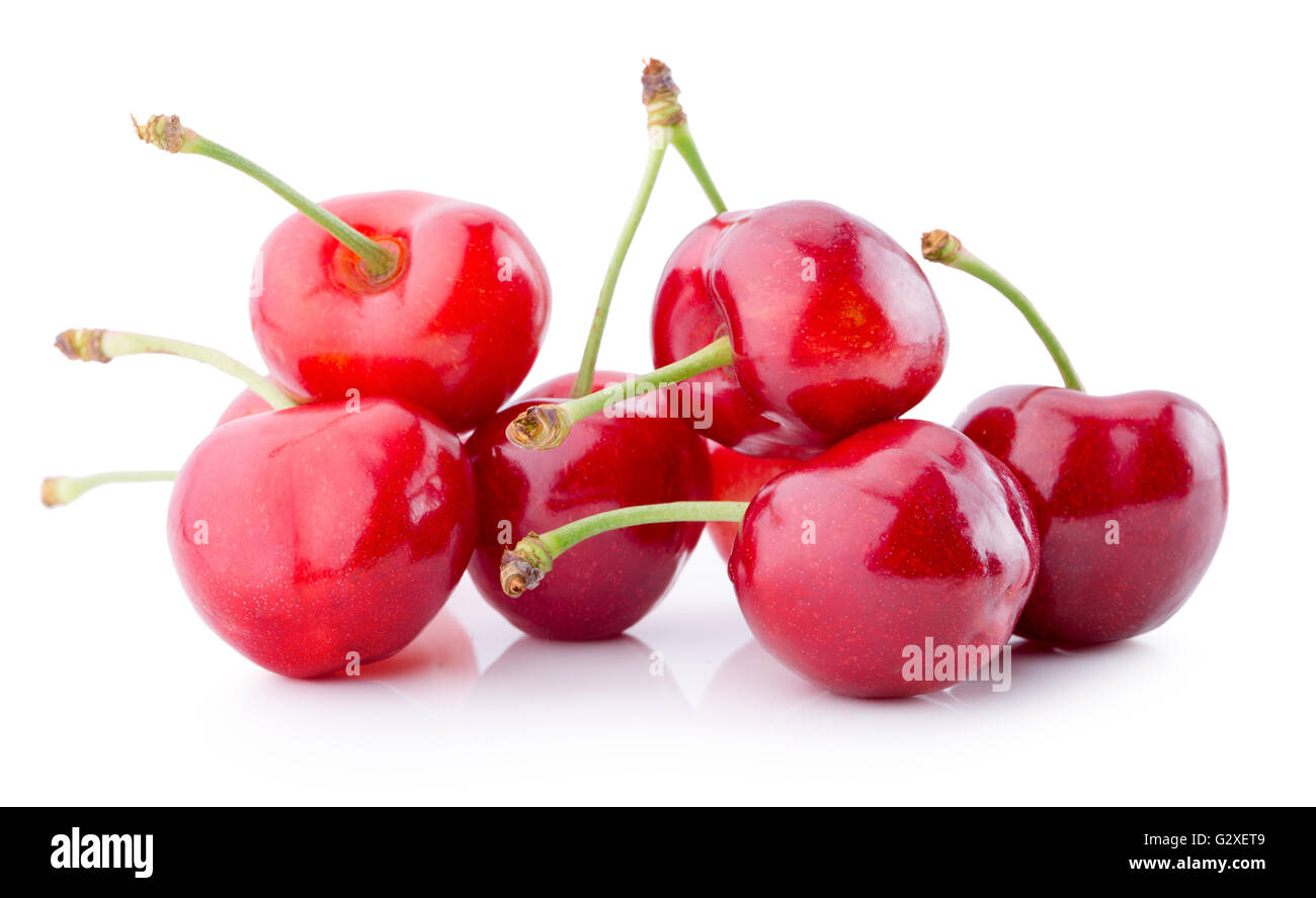 sweet cherries isolated on the white background. Stock Photo