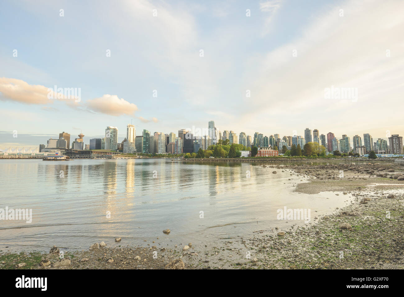 Vancouver skyline view from Stanley Park Stock Photo - Alamy