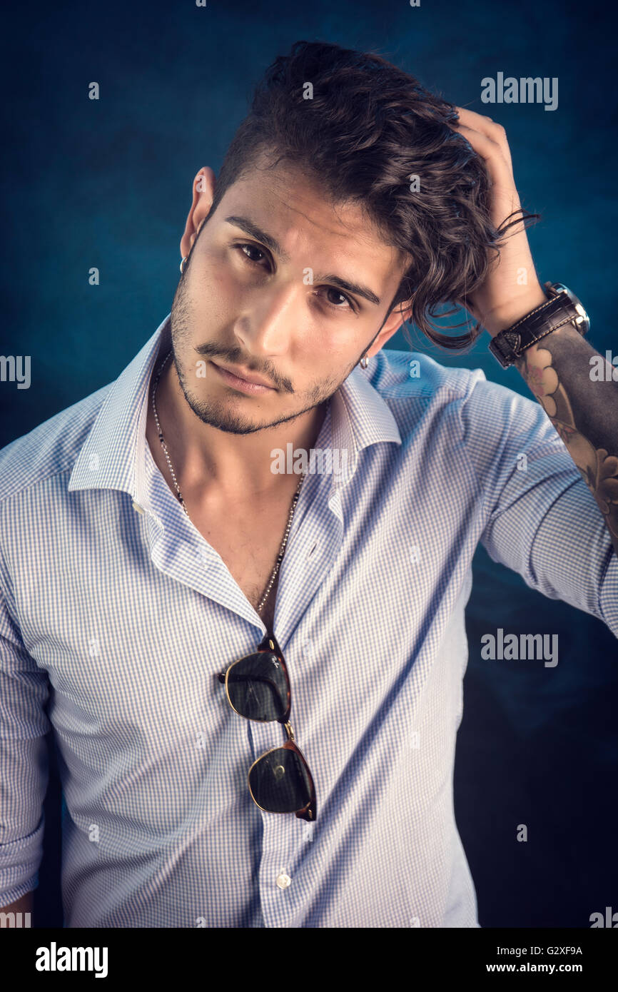 Dark Blue Shirt White Background High Resolution Stock Photography And Images Alamy