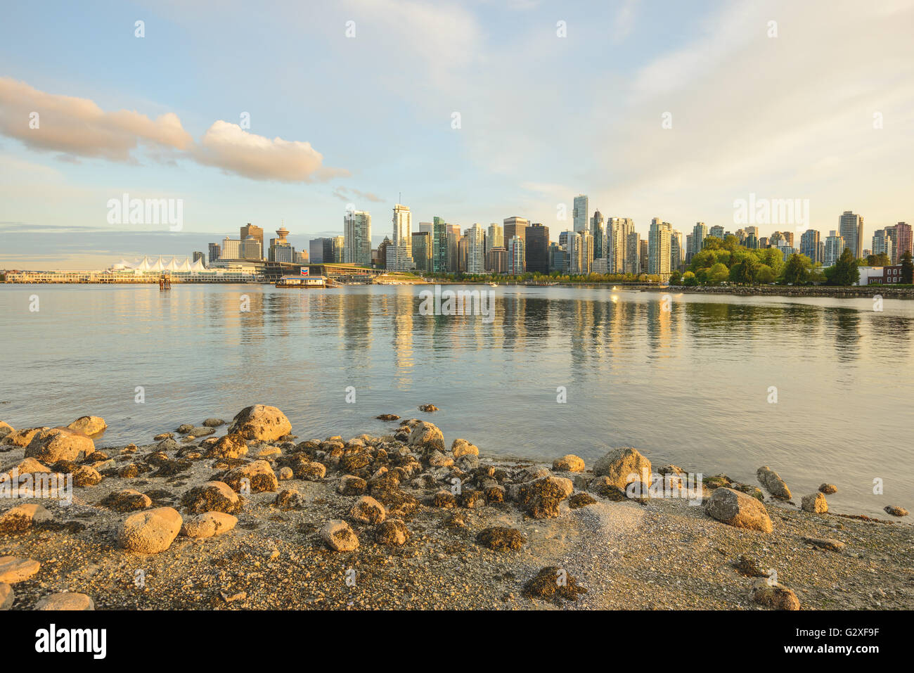 Vancouver skyline view from Stanley Park Stock Photo - Alamy