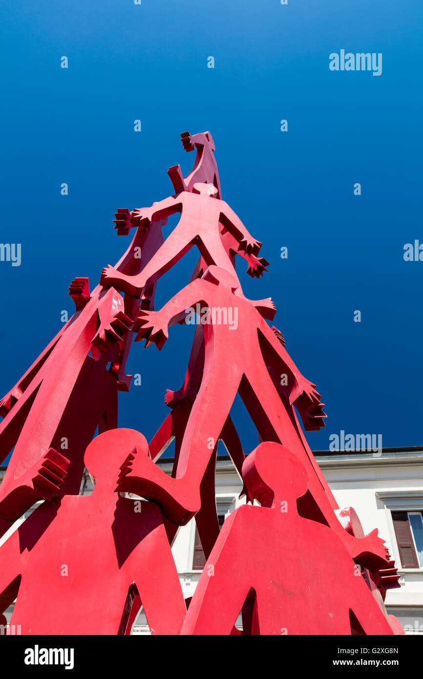 Sculpture outside La Spezia Railway Station, Le Spezia, Italy Stock