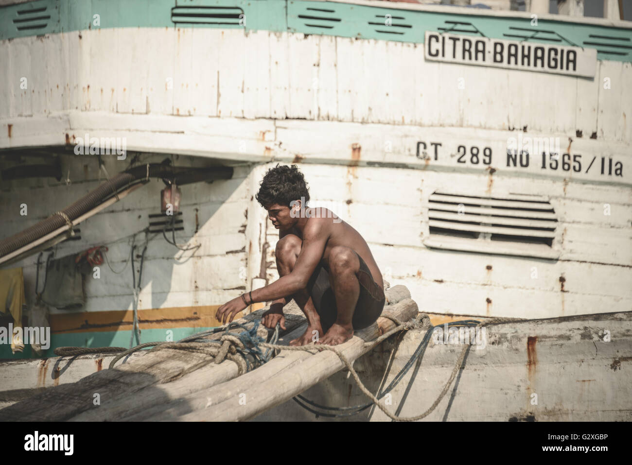 The Jakarta city docks in Indonesia Stock Photo - Alamy