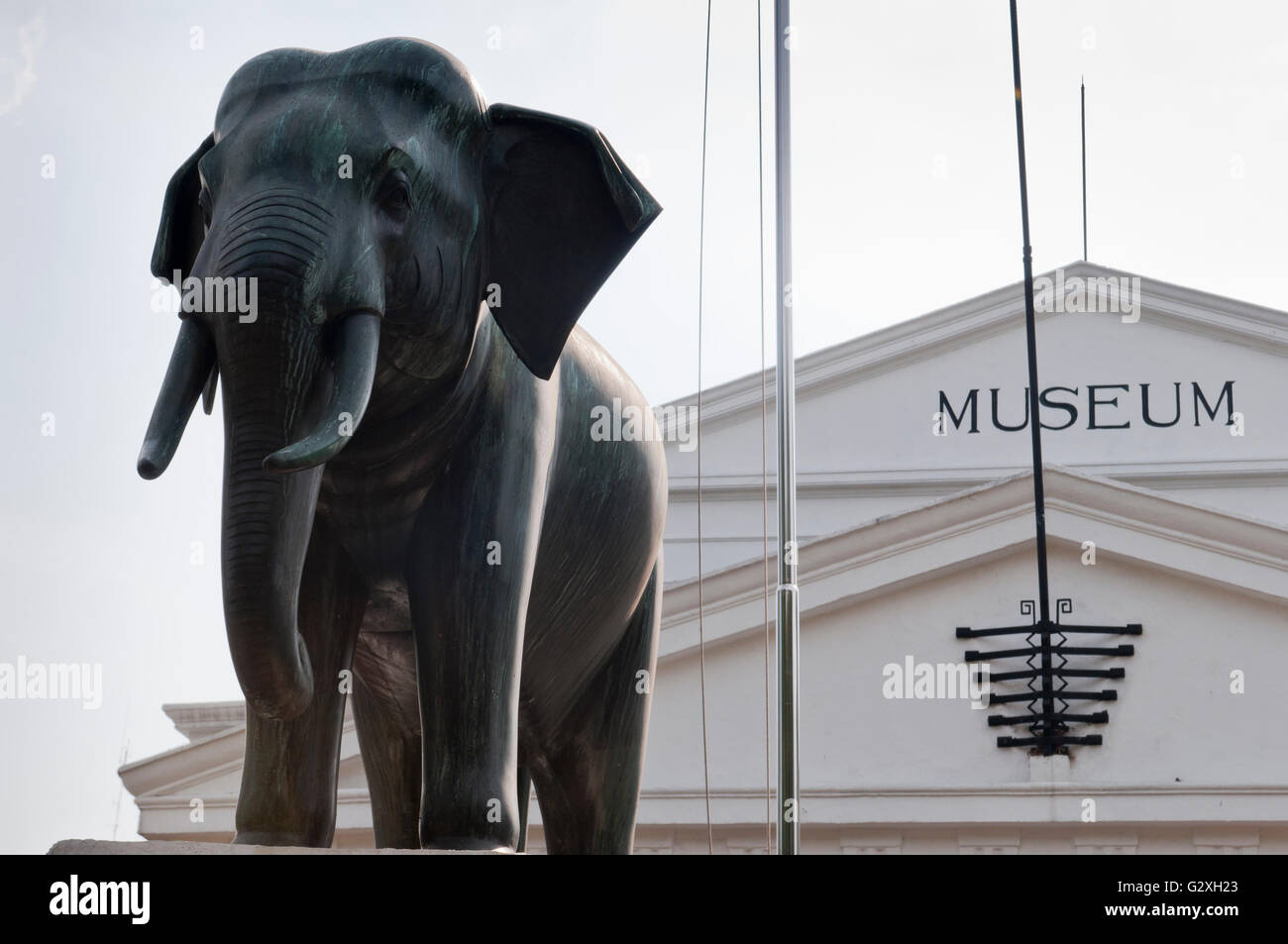 Jakarta, National Museum, Elephant Statue Facing Entrance Stock Photo