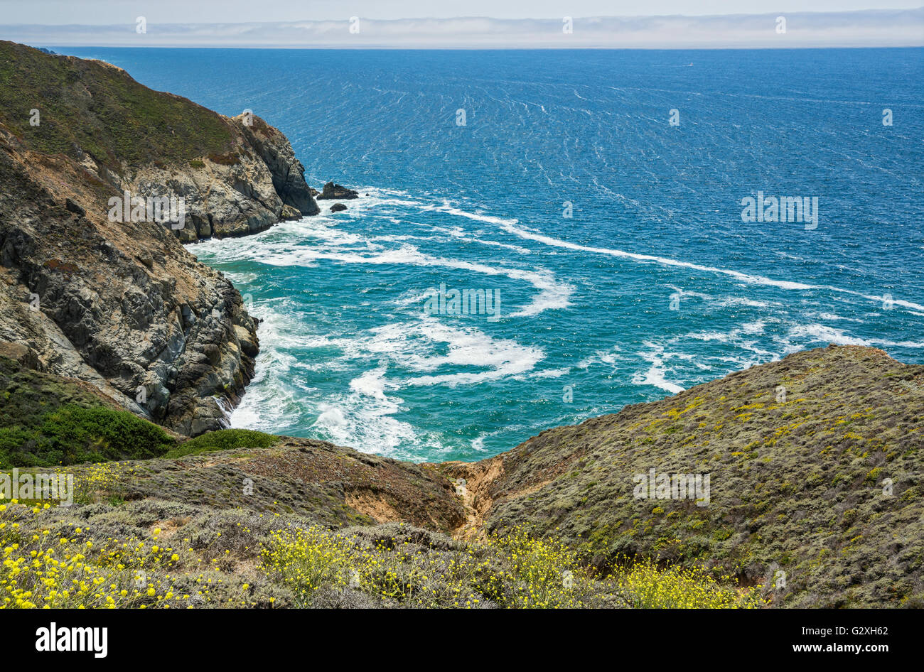 California, San Mateo County, Pacific Ocean coast, view from Devil's ...