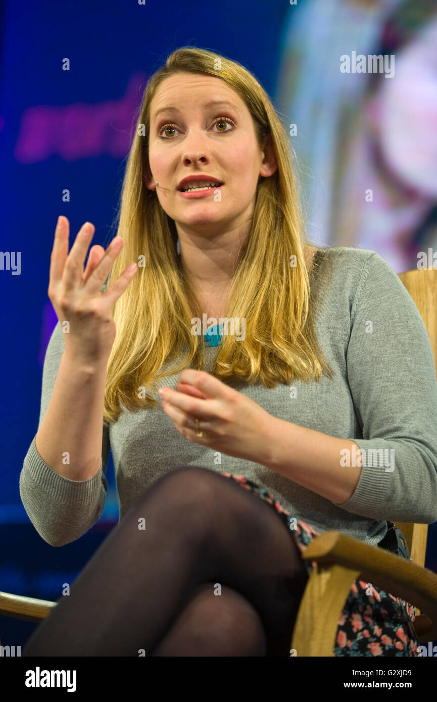 Laura Bates, British feminist writer and founder of the Everyday Sexism Project speaking on stage at Hay Festival 2016 Stock Photo