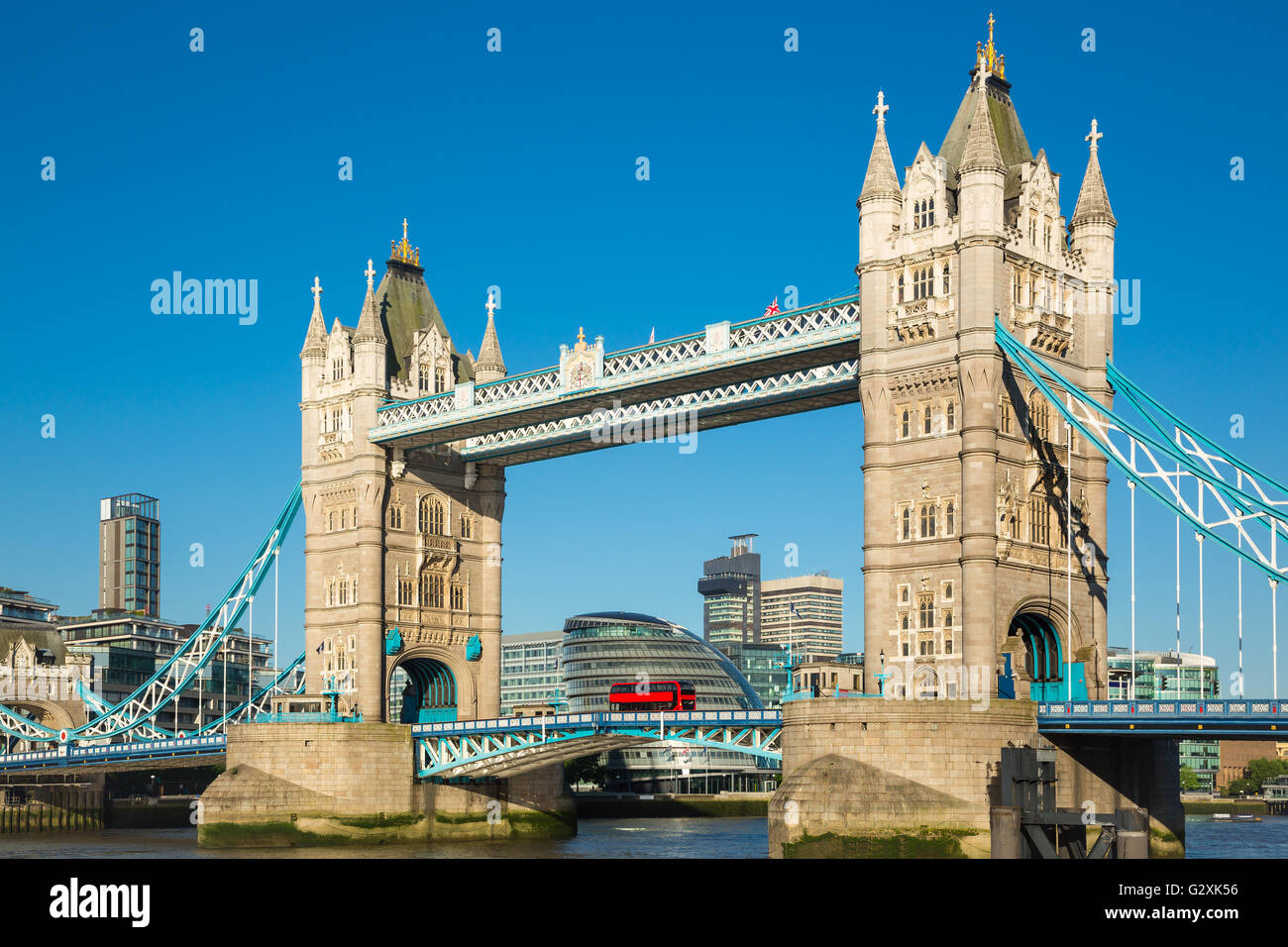 Tower bridge of London with blue sky Stock Photo