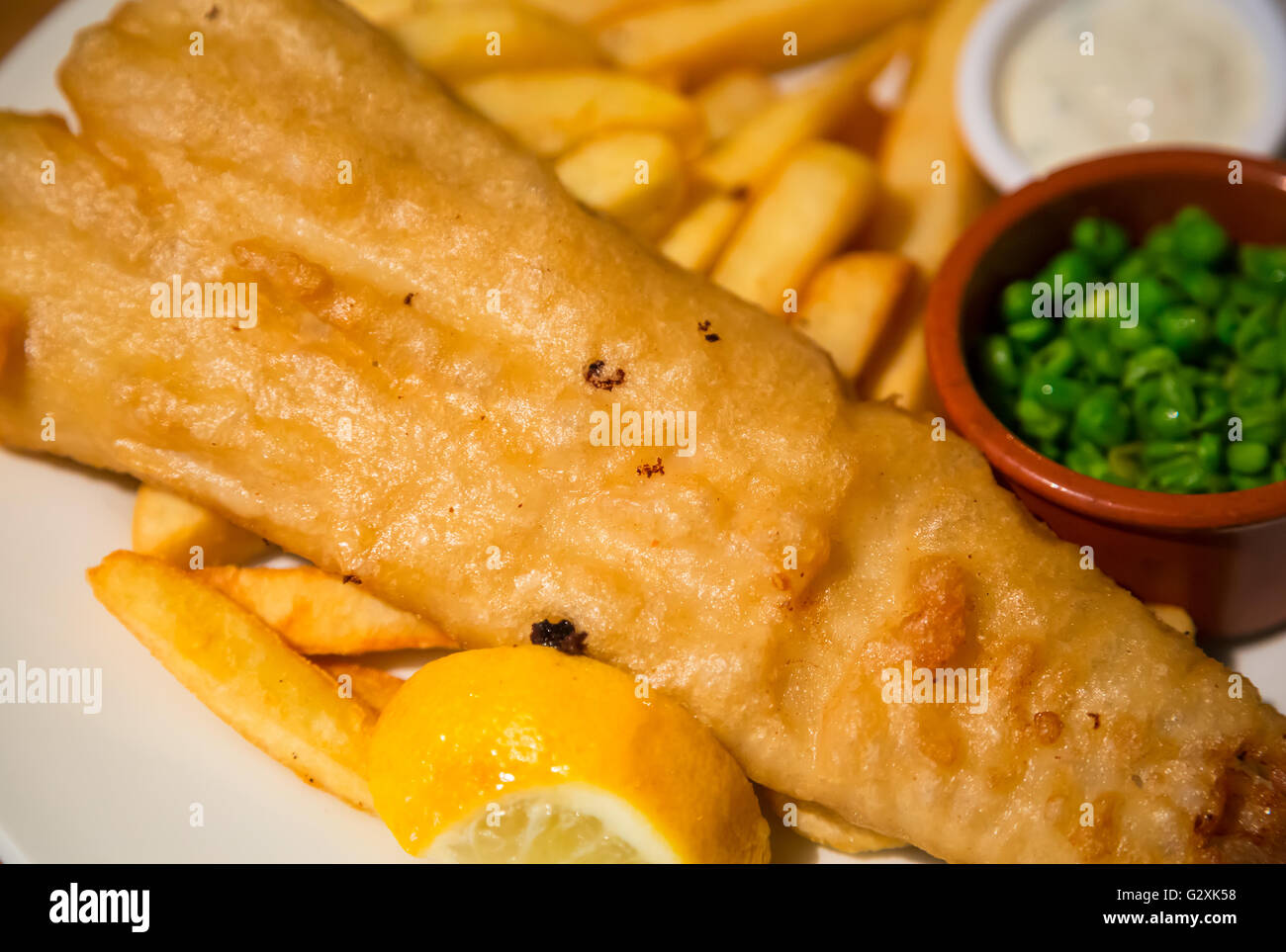 Traditional British fish and chips Stock Photo