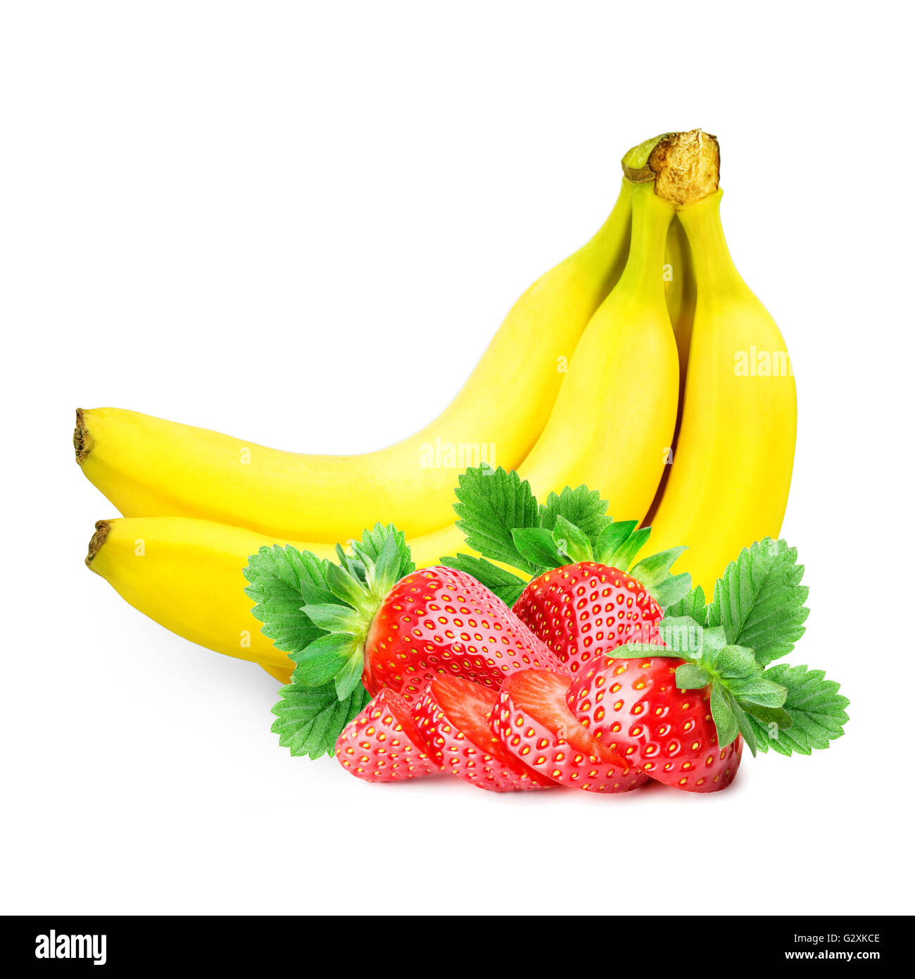 banana and strawberry isolated on white background Stock Photo - Alamy