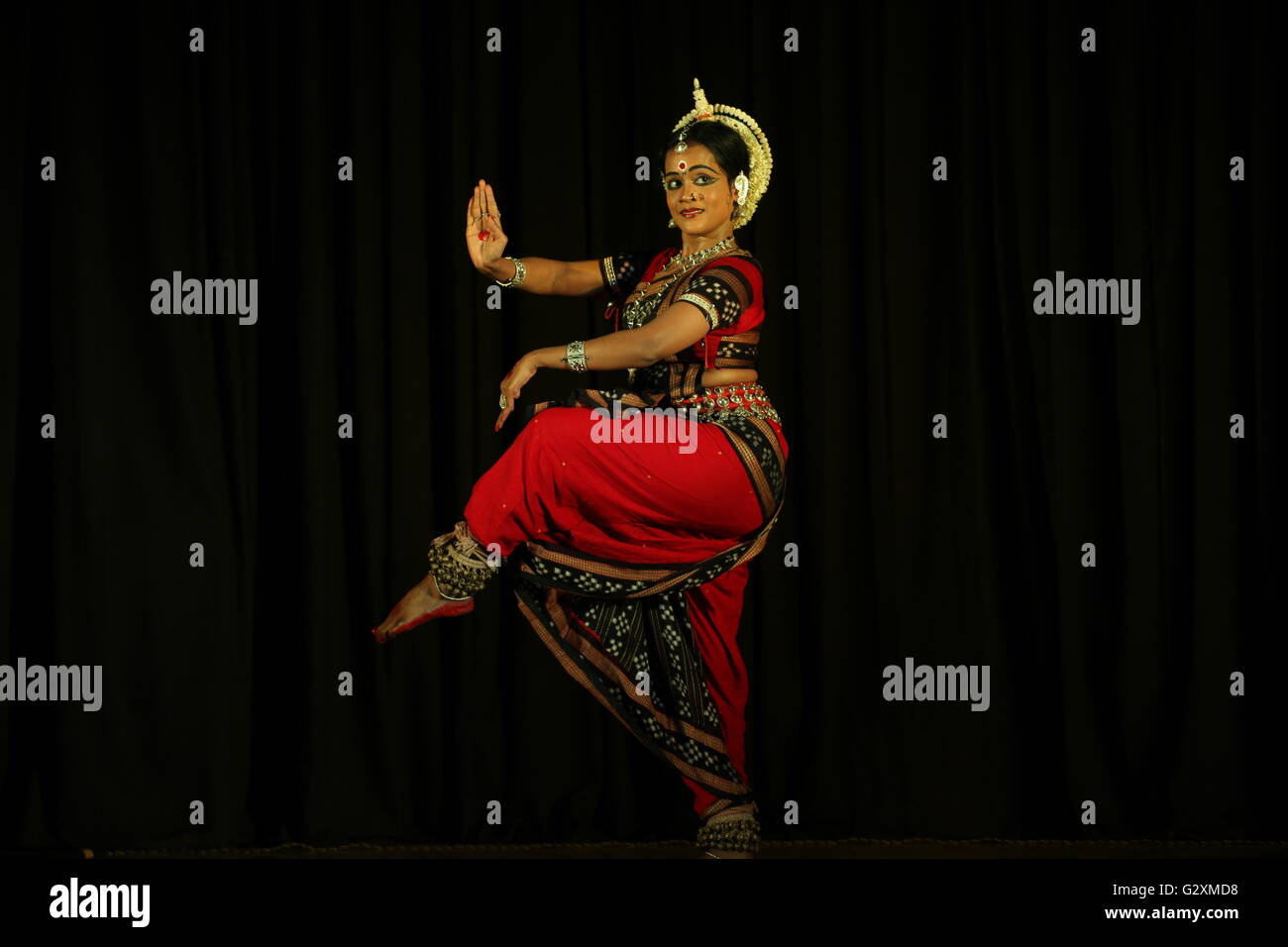 graceful pose from a performance of odissi dance Stock Photo