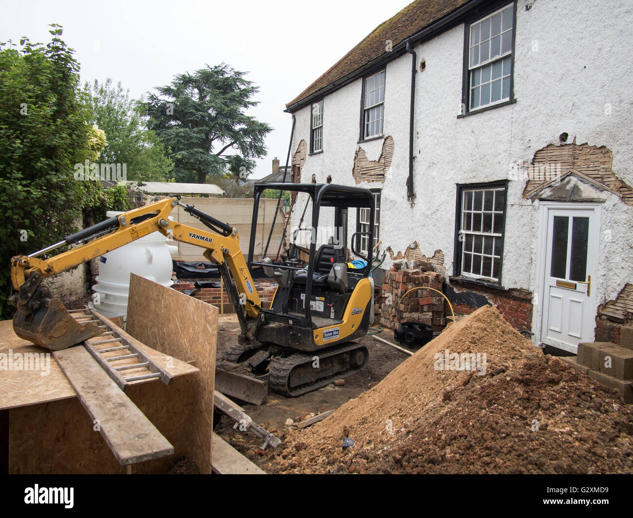A 16th Century listed building undergoing extensive renovation. Stock Photo