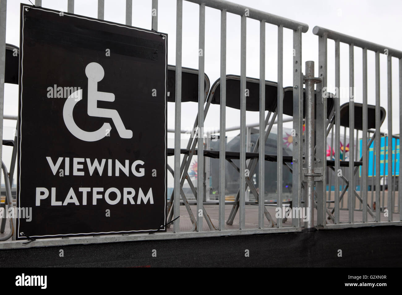 Wheelchair disabled viewing platform with seating in Liverpool