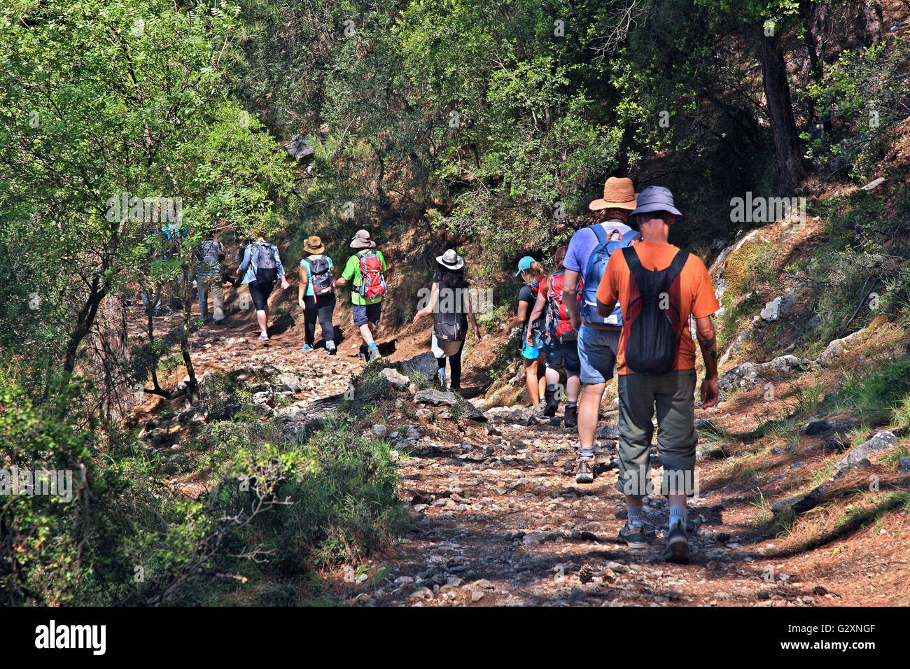 Hiking on the Lycian Way  ( here's the part from Alinca village to fantastic Kabak beach), Mugla province, Lycia, Turkey Stock Photo