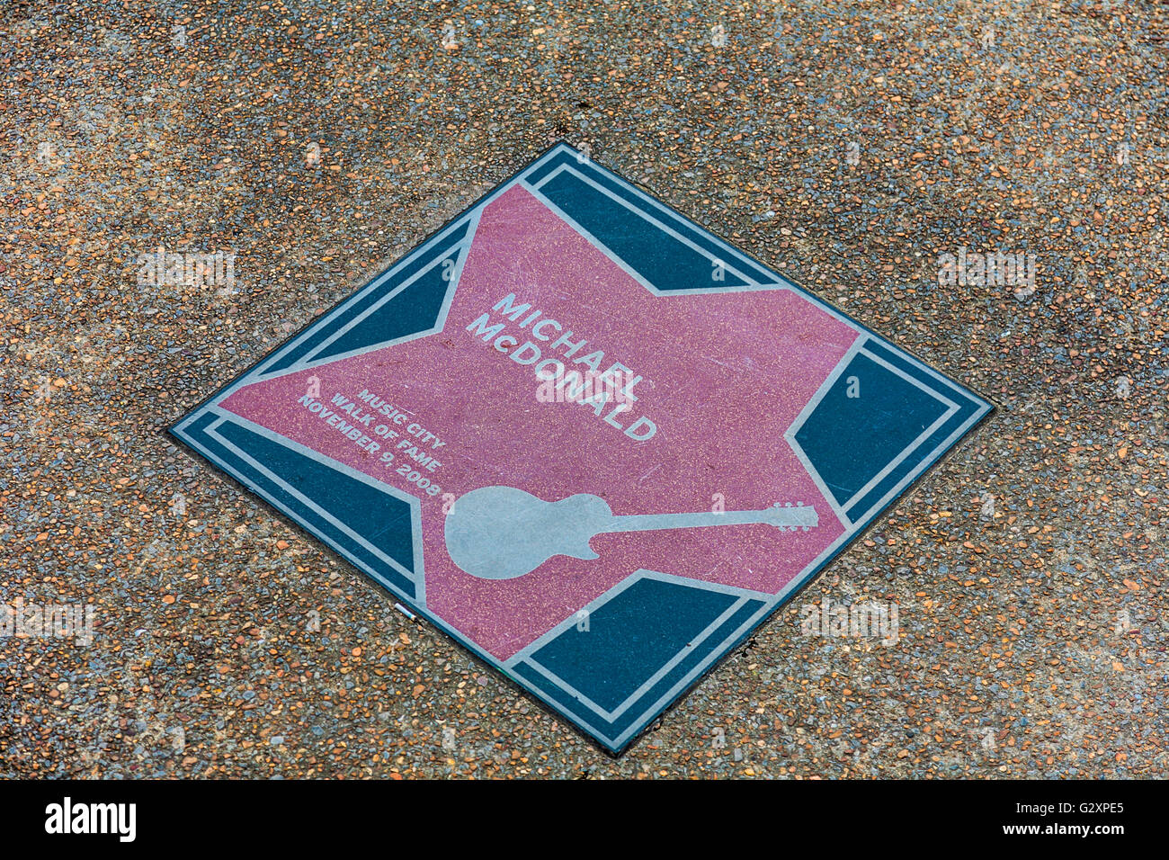 Michael McDonald's star in the Music City Walk of Fame Park in downtown Nashville, Tennessee Stock Photo