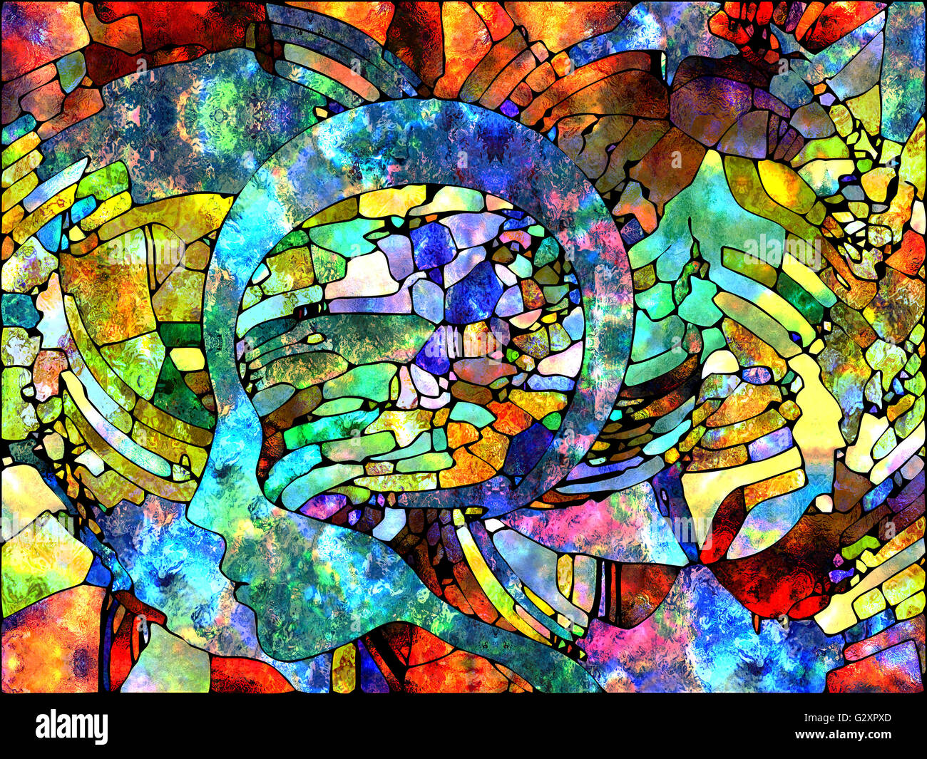 Digital Stained Glass series. Backdrop composed of colorful