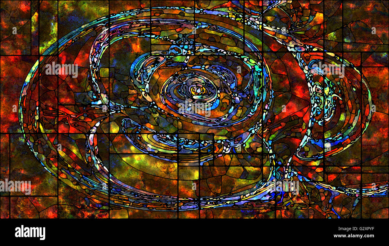 Digital Stained Glass series. Backdrop composed of colorful stained glass  patterns and suitable for use in the projects on art Stock Photo - Alamy