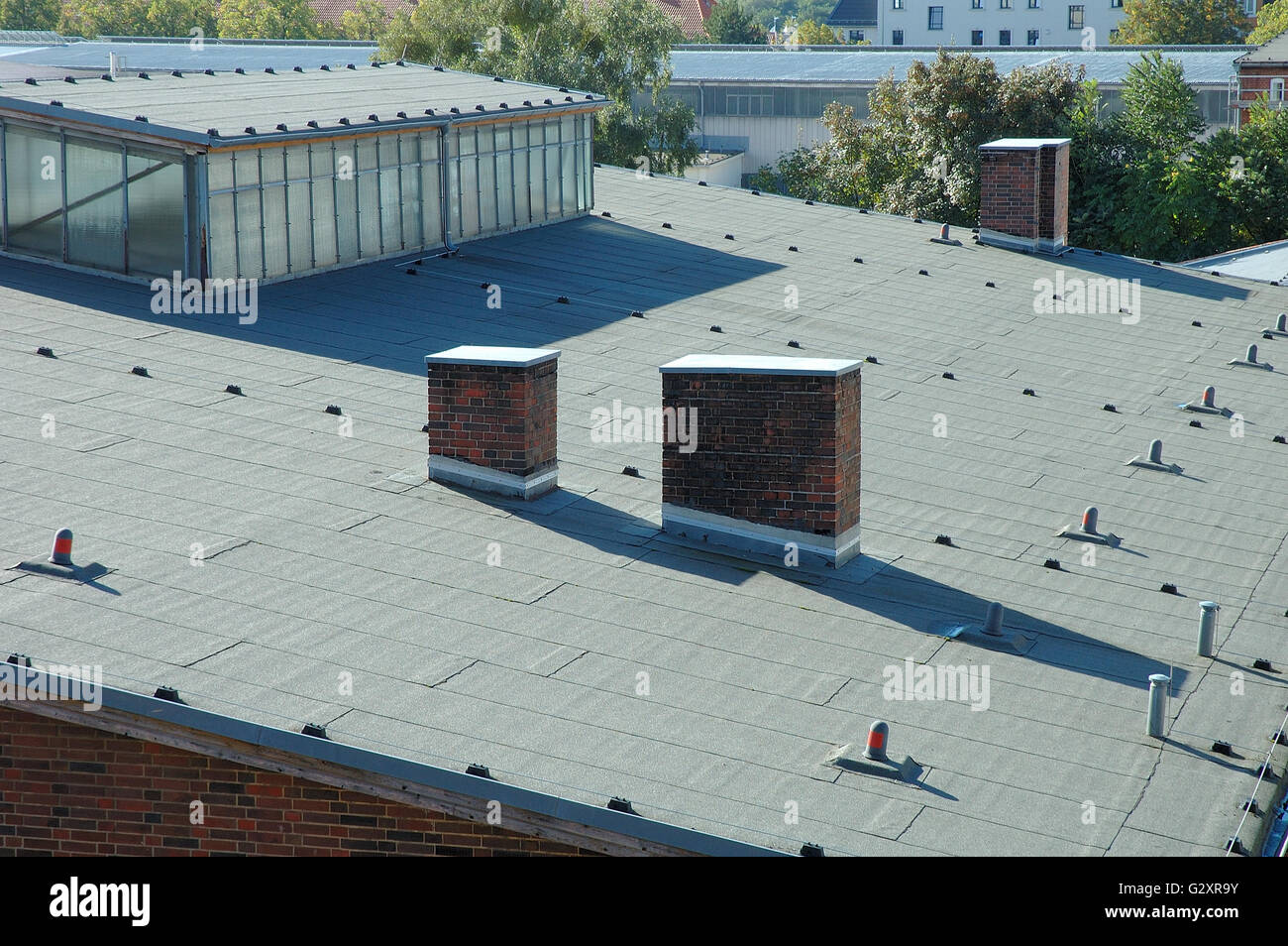 Industrial building's roof covered with roofing paper Stock Photo Alamy