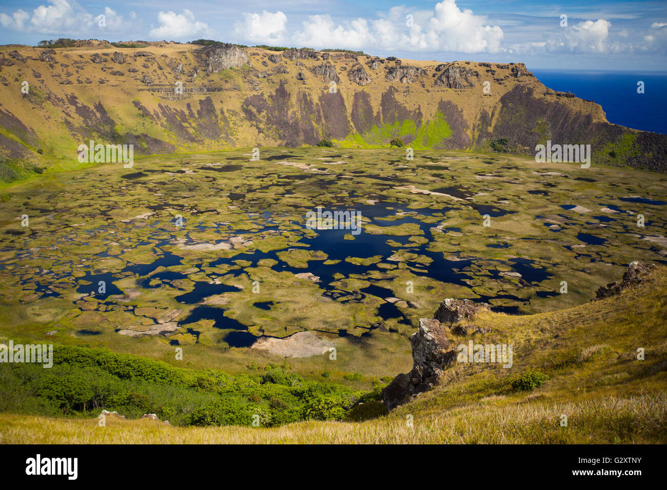 Rano Kau volcano, Easter island (Chile Stock Photo Alamy