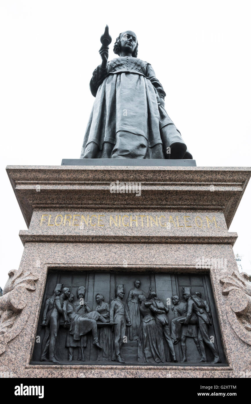 Statue of Florence Nightingale in Waterloo Place, London, UK Stock Photo