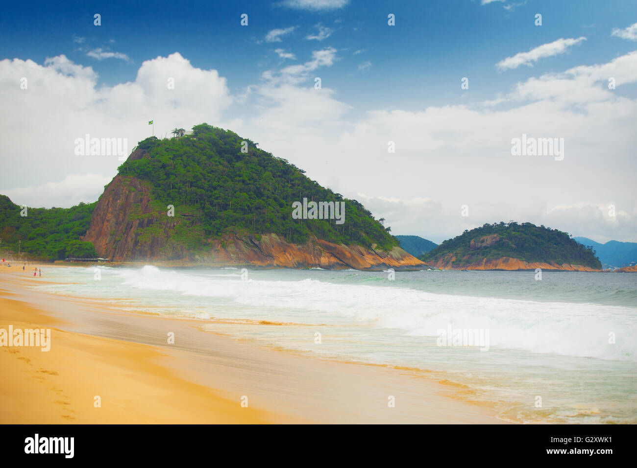 Copacabana . brazilian beach in Rio de Janeiro, Brazil, south America. Stock Photo