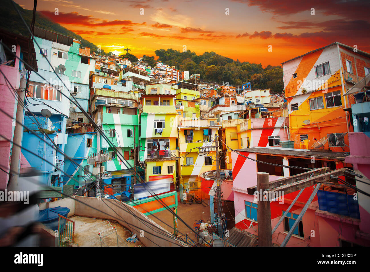 Rio de Janeiro downtown and favela. Brazil Stock Photo - Alamy