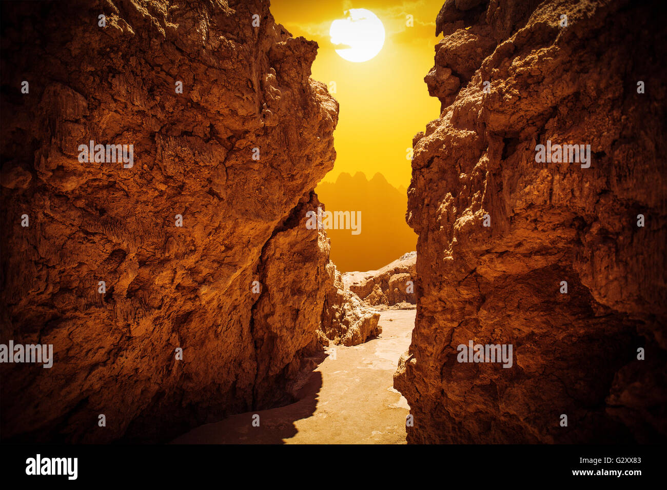 Rock formations of the Atacama desert, Chile Stock Photo