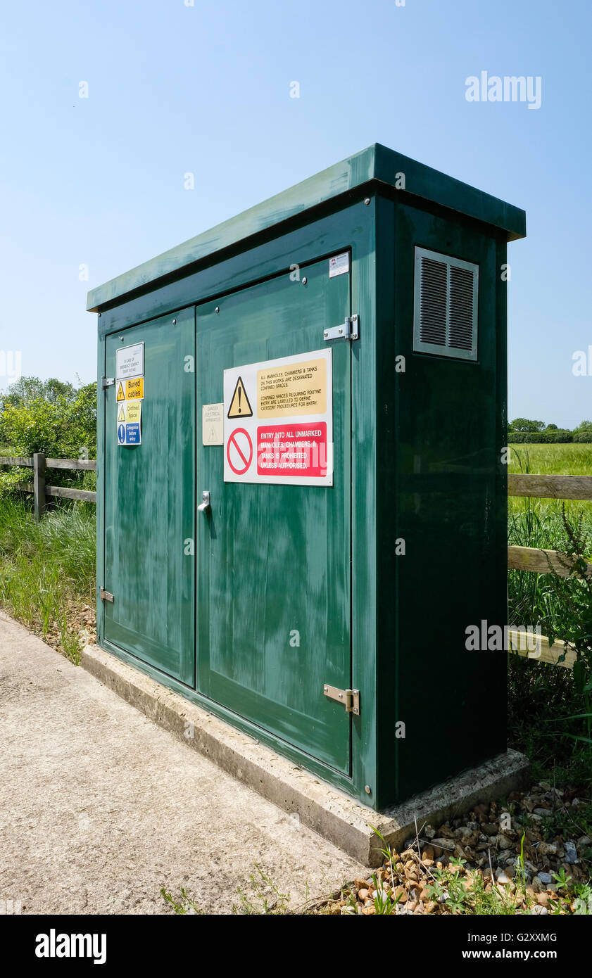 Recently installed, locked street housing control systems, seen