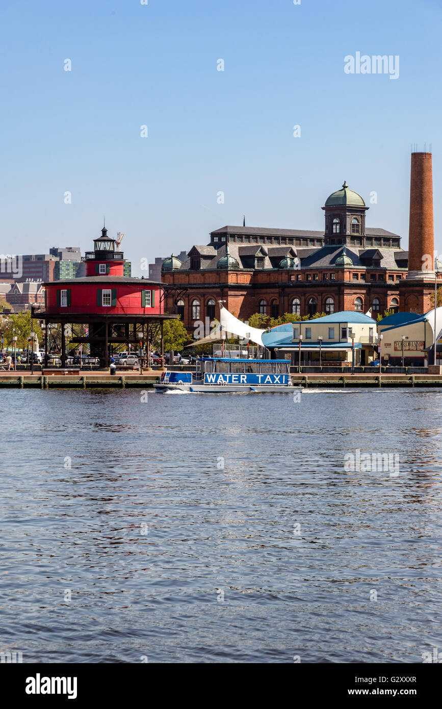 Severn Foot Knoll Light and Pier 5 Concert Pavilion, Inner Harbor