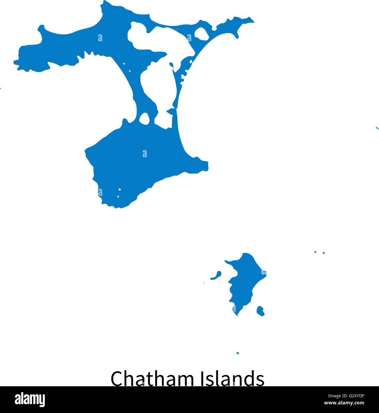 Detailed vector map of Chatham Islands Stock Vector Image & Art Alamy