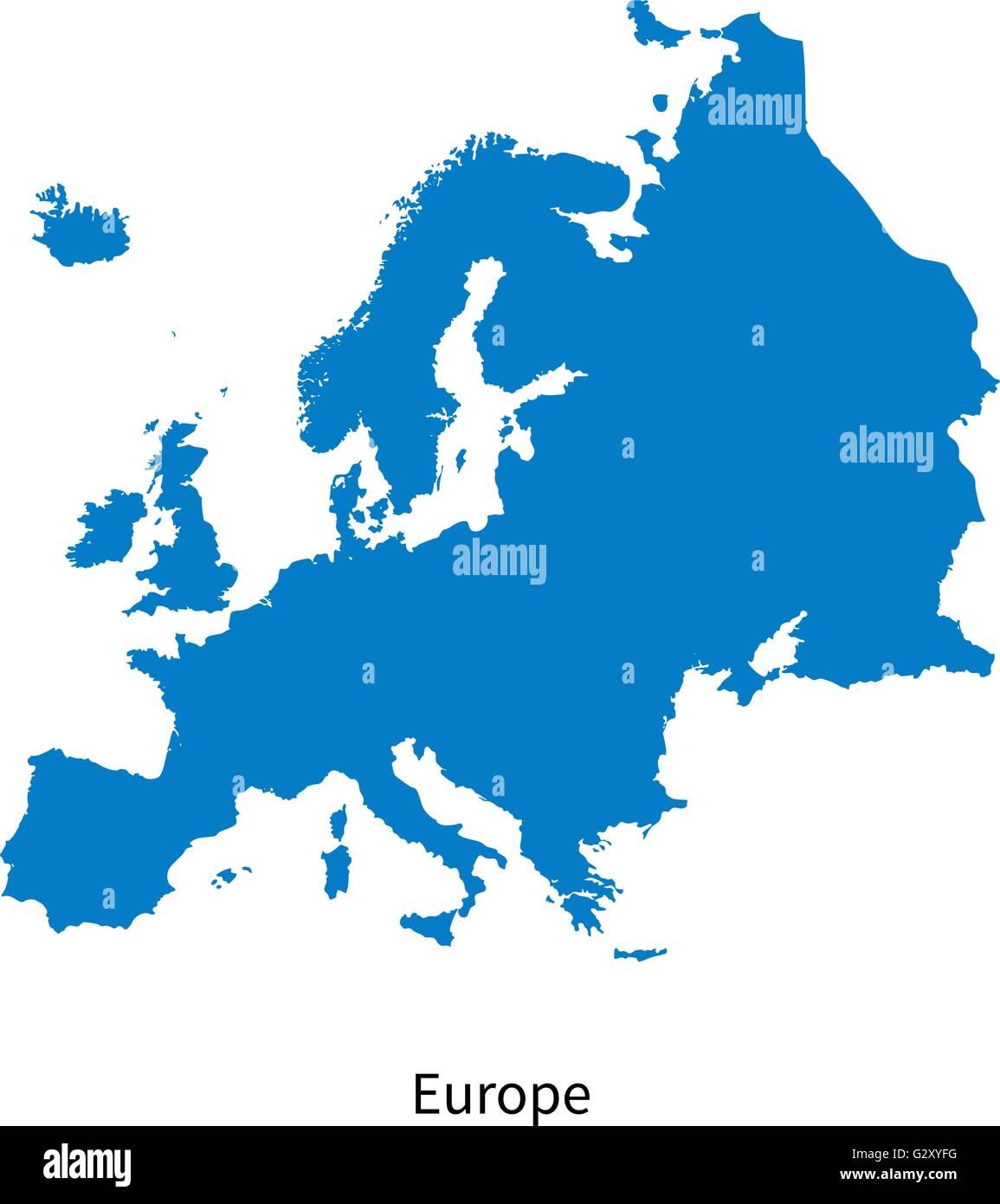 Detailed vector map of Europe Stock - Detailed Vector Map Of Europe G2XYFG