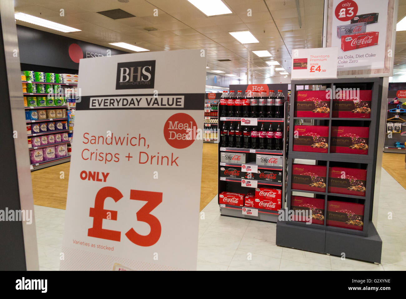 Inside interior of a bhs british home stores uk store shop